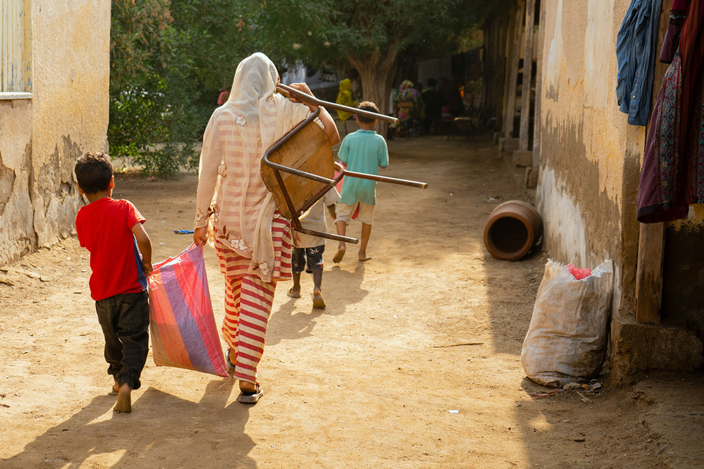 A displaced family in Port Sudan.