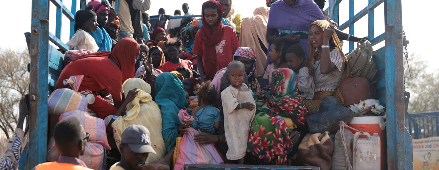 Sudanese refugees in the UN-run transit centre in Renk, South Sudan.