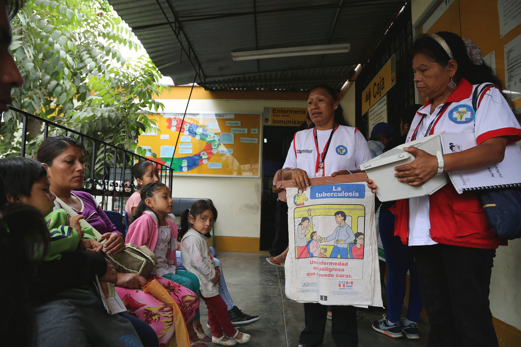 Patients At A Health Center In Peru Receive Advice On How To Avoid Contracting Tuberculosis.