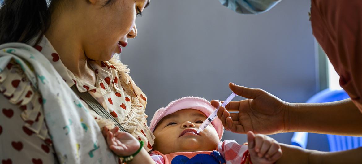 UNICEF-supported vaccination in remote Shan State village, Myanmar UNICEF-supported vaccination in remote Shan State village, Myanmar