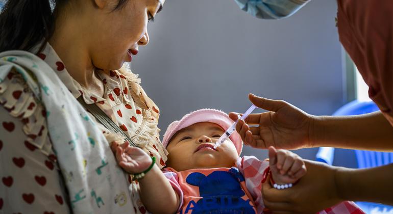 A vaccination campaign backed by UNICEF in a village in the remote province in Myanmar. A vaccination campaign backed by UNICEF in a village in the remote province in Myanmar.