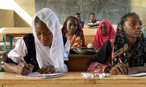 Young women study at  a centre in Bol in Chad.