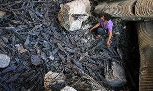 The ruins of a weapons storage facility in Tripoli, Libya. (file)