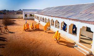 A new primary school, built in Farjano, Ethiopia, financed by the UN migration agency IOM's Co-Funding System.