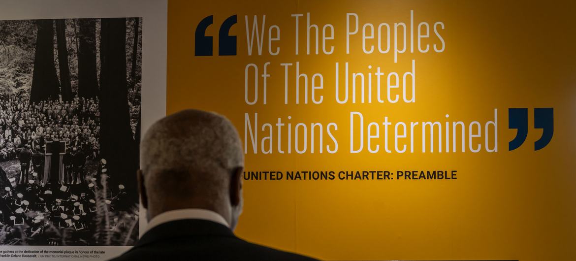 Exhibition at the United Nations headquarters at the end of the 80 years of signing of the UN Charter. Exhibition at the United Nations headquarters at the end of the 80 years of signing of the UN Charter.