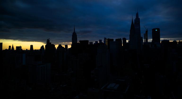 A cidade de Nova York vista da sede da ONU