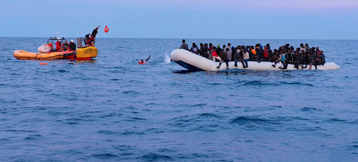 Migrants are rescued in the Mediterranean Sea. (file)