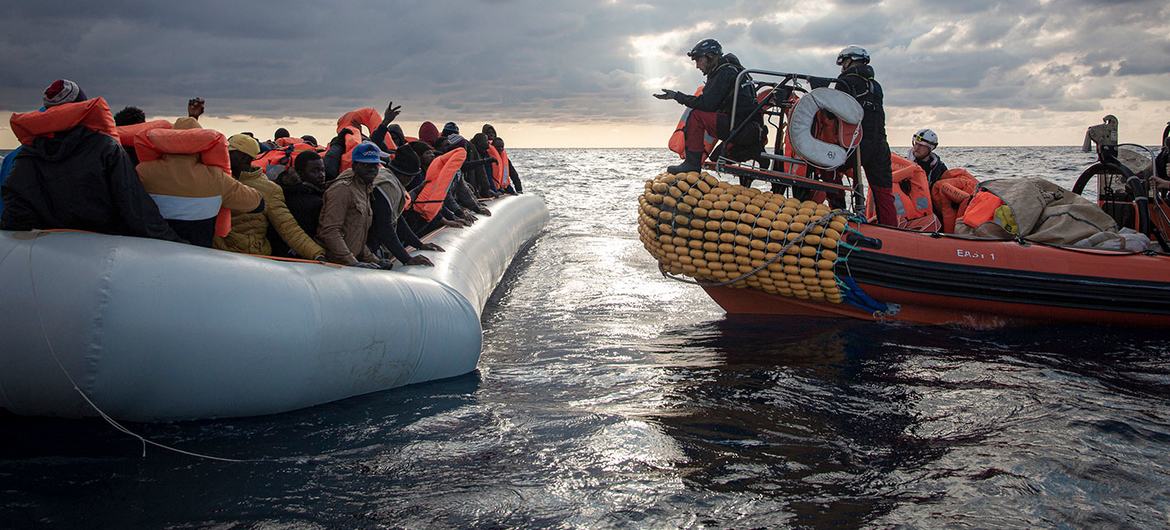  ? SOS M��diterran��e/Anthony Jean A team completed a rescue mission, saving 98 people from a dangerous journey in the central Mediterranean region in 2020. (file)
