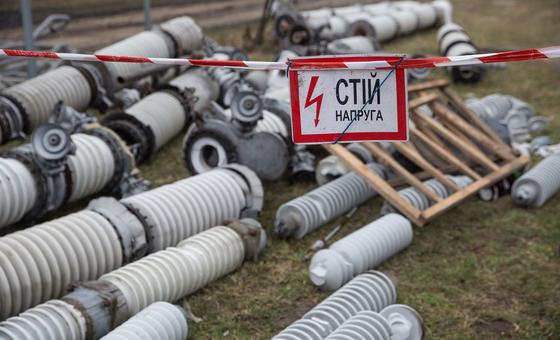 Damage to Ukraine's power infrastructure has lad to led to disruptions in essential services like electricity, heating, and water supplies (file). 