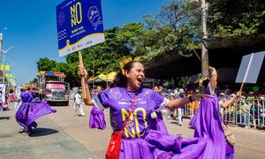 March for Women's Rights during the 16 days of activism in Colombia.