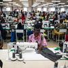Trabalhadores em fábrica de Gana