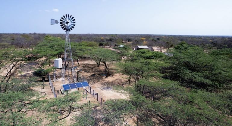 A solar-powered well in the Ipanama community of Colombia, helps farmers maintain crops in areas hard hit by climate change. A solar-powered well in the Ipanama community of Colombia, helps farmers maintain crops in areas hard hit by climate change.