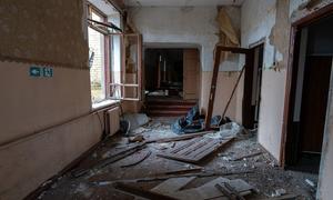 The destruction of municipal buildings, including this school in the village of Ulakly, in the Donetsk region of Ukraine, continues.