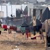 加沙地带南部城市拉法临时避难营地。