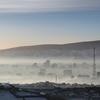 Pollution de l'air dans la ville de Ulaanbaatar en Mongolie.