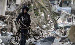 Destruction in the Al-Touam area in north Gaza where the Israeli decision to halt aid has hampered UN-led recovery efforts aimed at helping the most vulnerable in the shattered enclave.