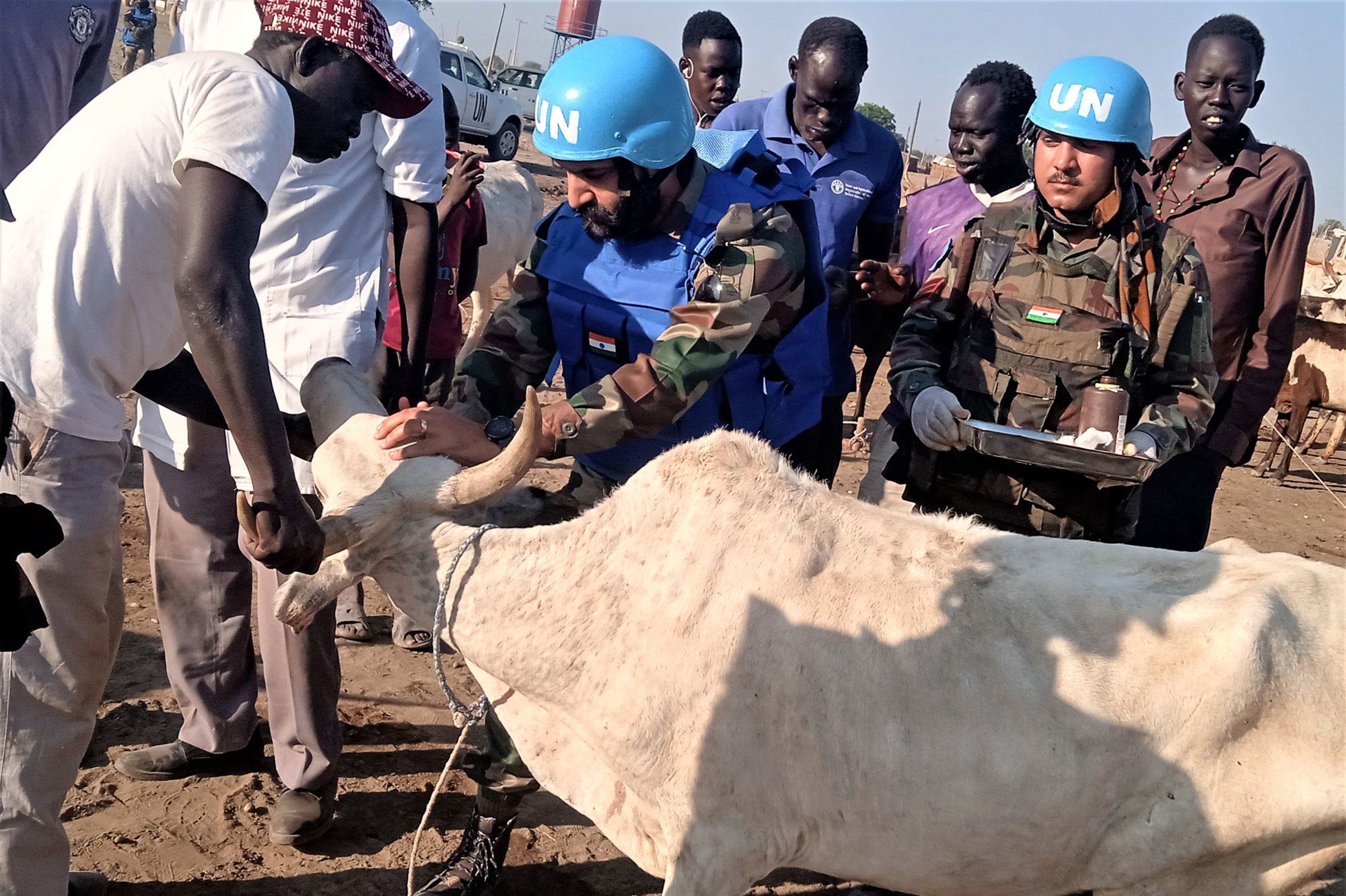 WALAMI wadumisha amani katika Jeshi la Usalama la Umoja wa Mataifa la Abyei, huwapa wakulima wa kabila hilo, wakulima wa kabila moja hivi, na kuwafundisha kuhusu afya ya wanyama huko Abyei, Afrika Kusini.