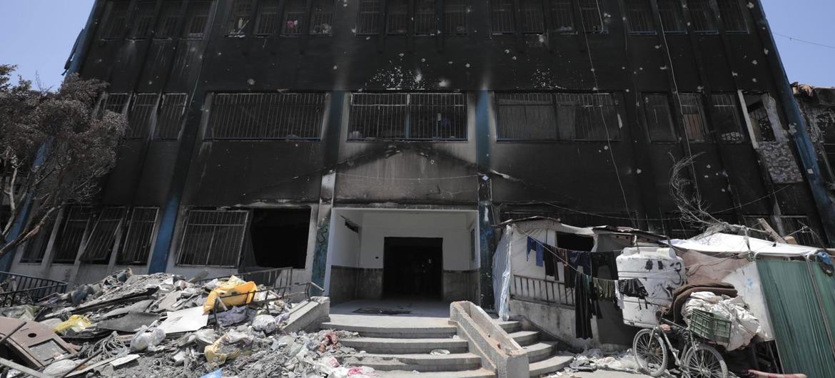 The destroyed Jabalia Health Centre, Gaza