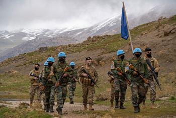 UNIFIL Indian peacekeepers on foot patrol with Lebanese Armed Forces (LAF) along the Blue Line in south Lebanon.