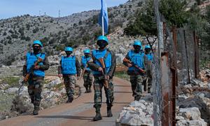  Indian peacekeepers on deployment with the UN patrol along the Blue Line in southern Lebanon. (file)