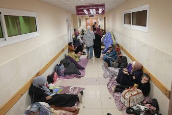 Al Shifa hospital is being used as shelter for displaced families in Gaza.