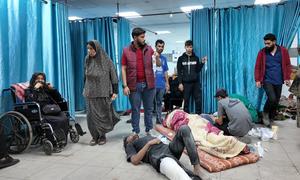 Patients are teated at the Kamal Adwan Hospital in northern Gaza (file photo).