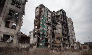 Residential buildings and infrastructure continues to be damaged during the ongoing war in Ukraine.