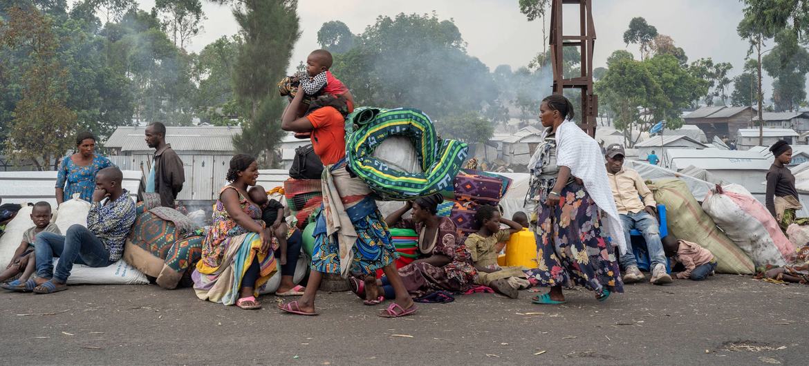 Families displaced from eastern DR Congo due to rampant insecurity.