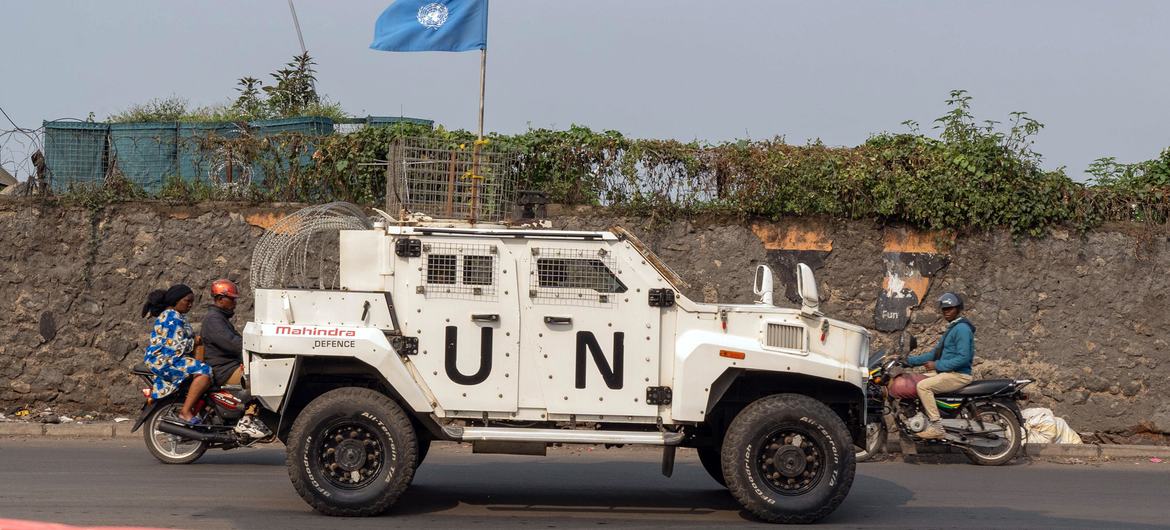 Une patrouille de la MONUSCO, à Goma.