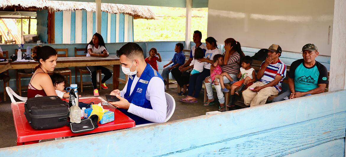Equipo médico de la OIM que presta atención médica a los refugiados venezolanos y a las comunidades de acogida en Roraima, Brasil.