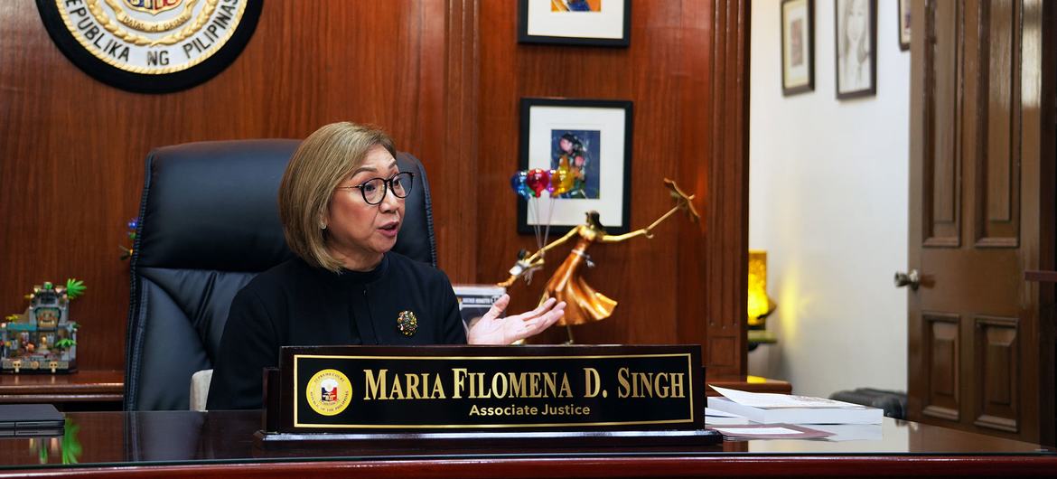 Justice Maria Filomena Singh in her office at the Supreme Court of the Philippines. 