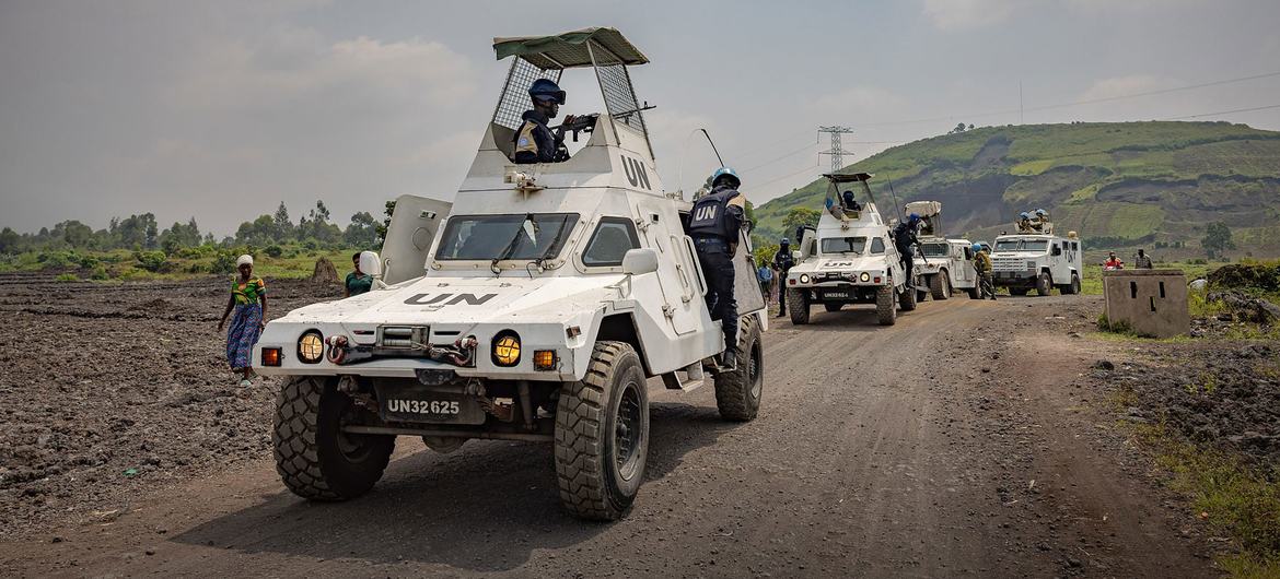 Las fuerzas de paz de la ONU patrullan el este de la RD del Congo. 