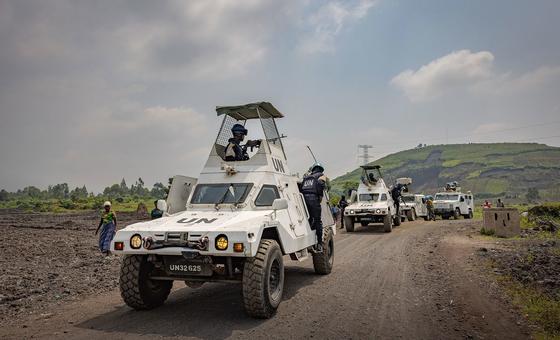 Des soldats de la paix de l'ONU patrouillent dans l'est de la RDC.