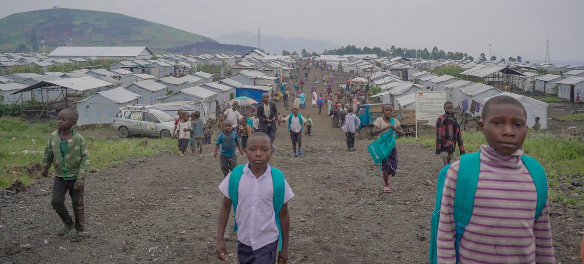 O campo de Kanyaruchinya para pessoas deslocadas no Kivu do Norte