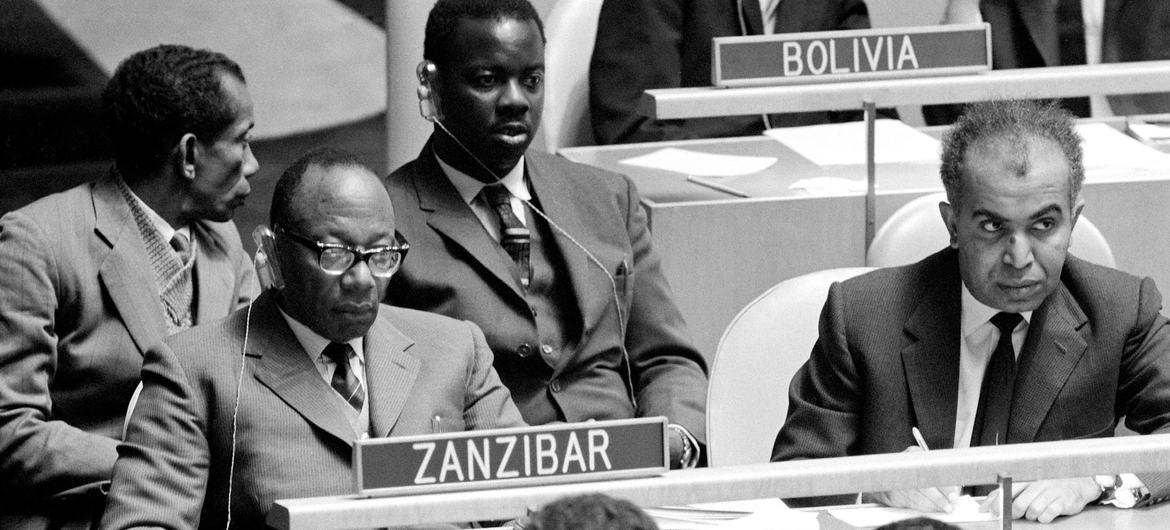 Zanzibar, which became independent on 10 December 1963, was admitted as the 112th UN Member State. (file)
