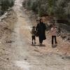 Una mujer y dos niños caminan cerca de la ciudad de Yenín, en Cisjordania (archivo).