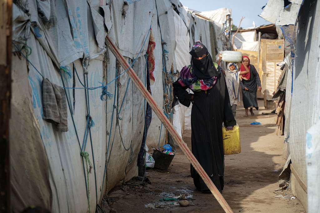 Camp d'Ammar Bin Yasser à Aden, au sud du Yémen.