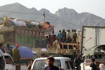At the Torkham border crossing, UNHCR assists Afghans being returned from Pakistan amid the aftermath of a devastating earthquake in eastern Afghanistan.