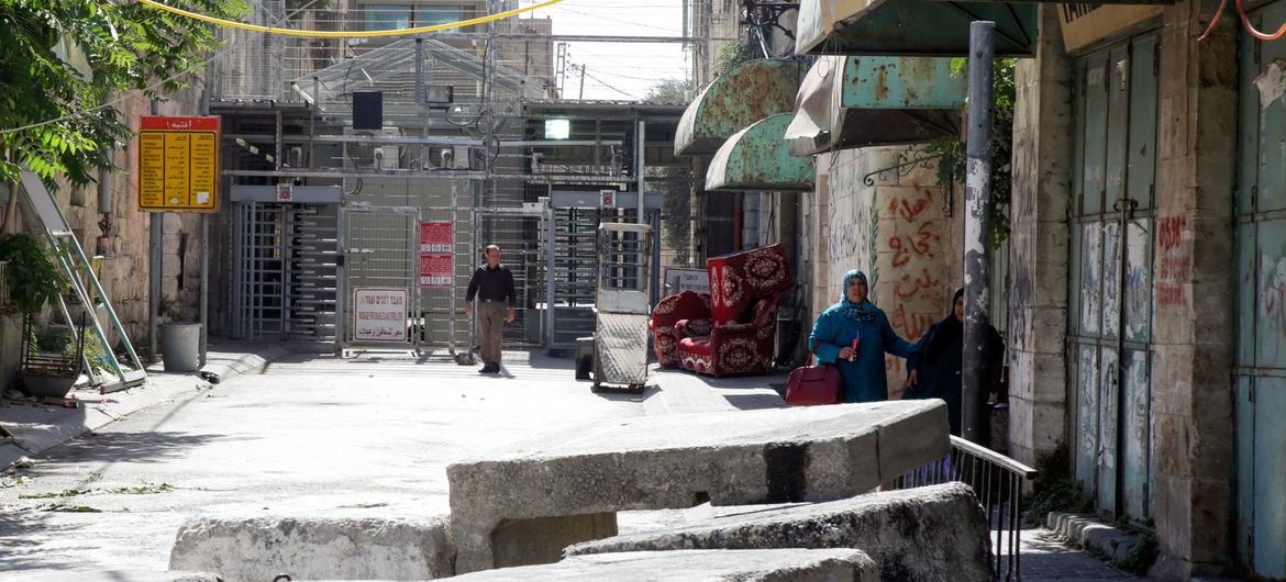 A checkpoint in Hebron, in Palestine's West Bank.
