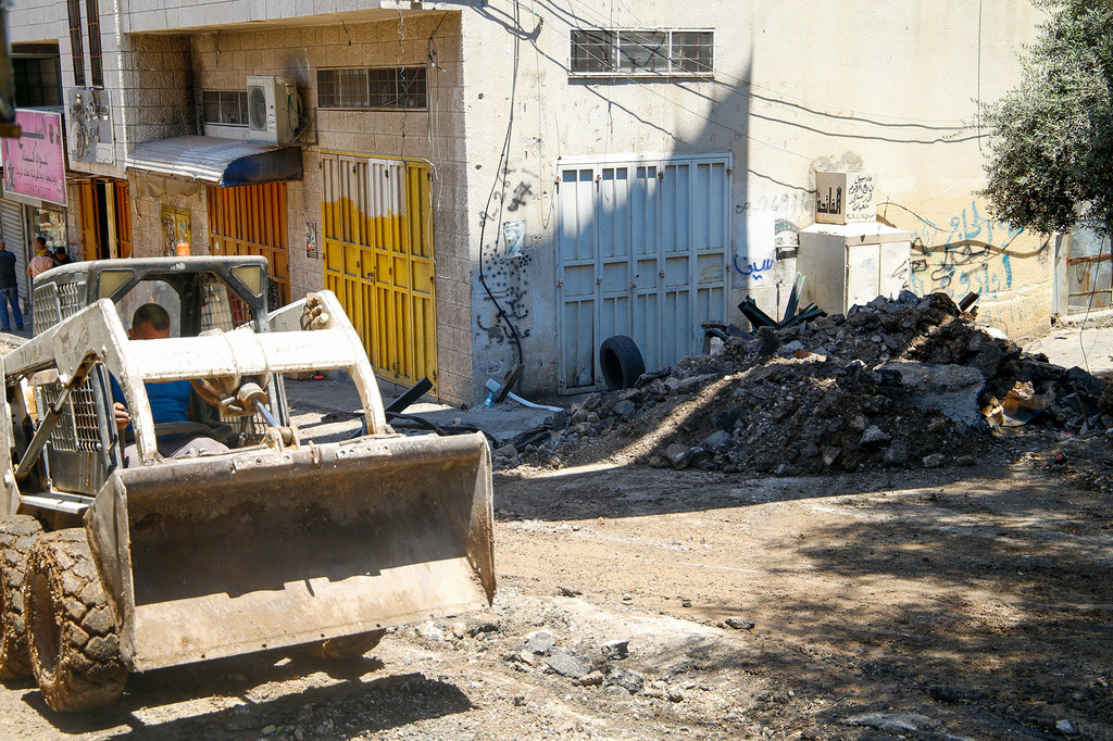 Une opération de nettoyage dans le camp de Nur Shams en Cisjordanie suite à une opération des forces de sécurité israéliennes (photo d'archives).