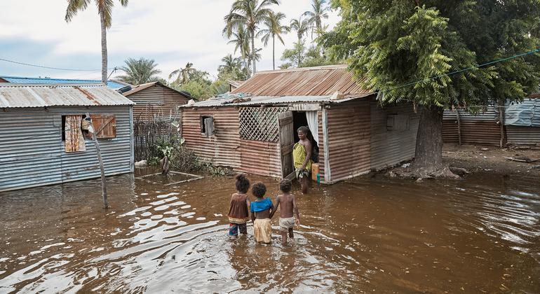 Climate-related disasters like floods, as pictured in Madagascar, can lead to a range of health problems.