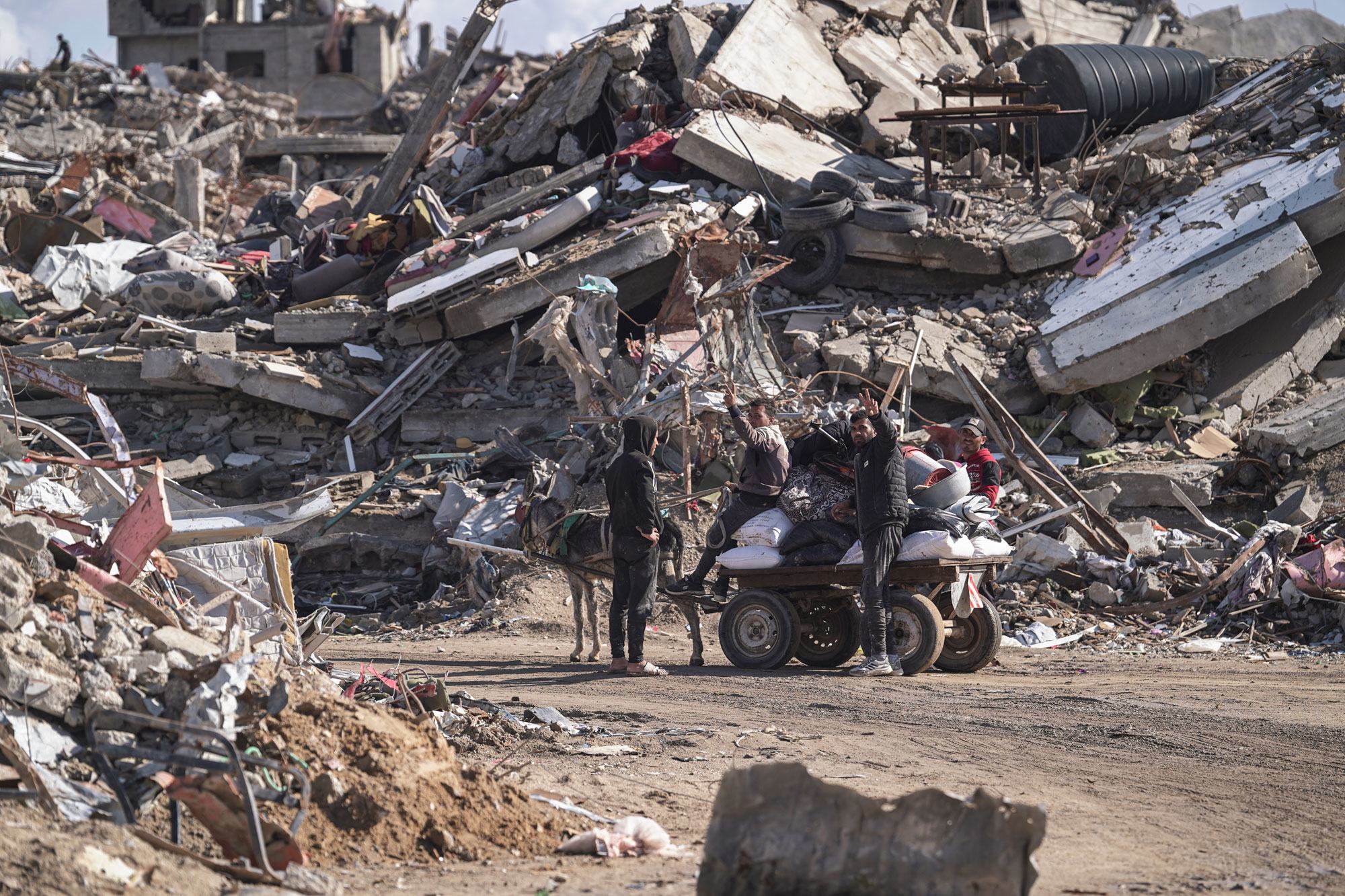 Une zone en ruine de Rafah, dans le sud de la bande de Gaza.