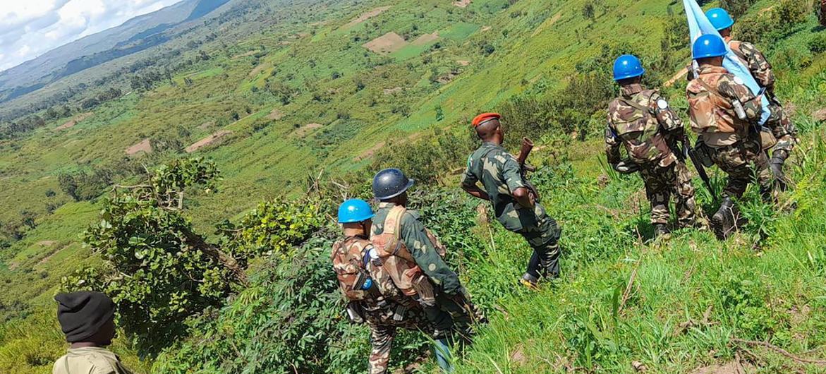 UN peacekeepers patrol in Ituri in northeastern DR Congo. (file)