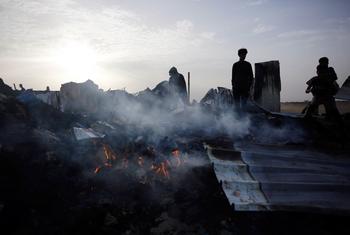 The aftermath of a missile strike in Rafah in southern Gaza.