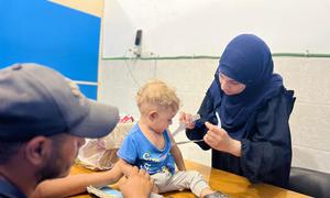 The mass inoculation drive got off to a "very good start" on Sunday in central Gaza, according to the UN agency for Palestine refugees, UNRWA, whose medical centres are a key part of the operation.