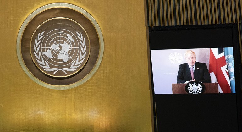 Boris Johnson, Prime Minister of the United Kingdom of Great Britain and Northern Ireland, addresses the General Debate of the 75th session of the UN General Assembly.