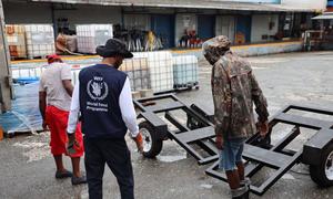 WFP staff support logistics efforts for the emergency response in Jamaica.