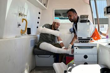 غزہ کے ایک ہسپتال میں زخمیوں کو طبی امداد فراہم کی جا رہی ہے۔