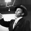 Publicity photo of Frank Sinatra recording at Capitol Studios.