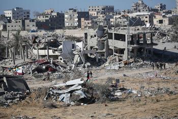 Rafah in southern Gaza Strip has been heavily damaged in the conflict.